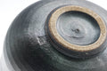 Tezumi — Japanese Matcha Bowl - Dark Grey Glazed Chawan - 250ml — inverted showing the foot ring