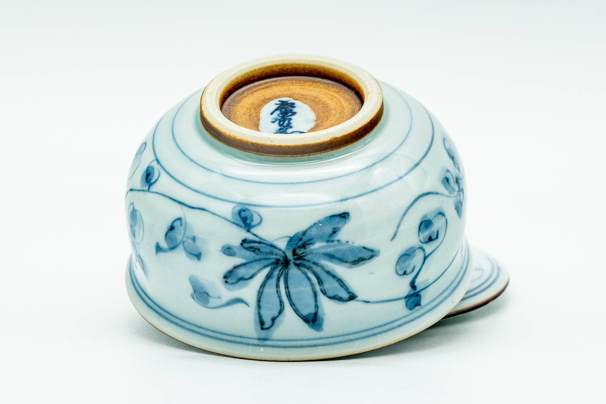 Japanese Tea Set - Blue Floral Arita-yaki Dobin Teapot and 3 Yunomi Teacups