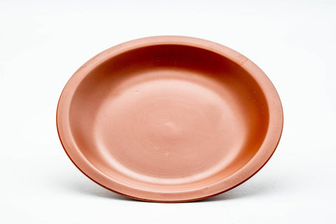 Japanese Teacup - White Inner-Glazed Red Shudei Tokoname-yaki Ushirode Yunomi with Chataku Tea Saucer - 100ml