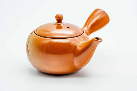 Japanese Kyusu - Momiji Leaves Tokoname-yaki Basket Mesh Teapot - 330ml