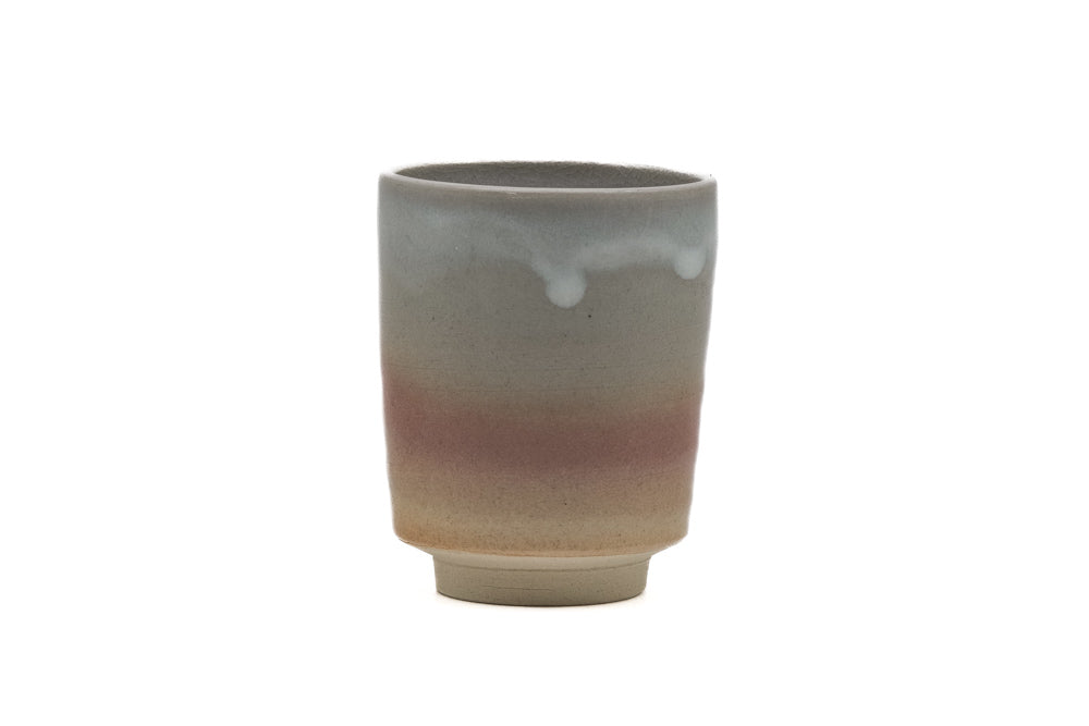 Japanese Teacup - Classic Beige Pink White Drip-Glazed Hagi-yaki Yunomi - 140ml