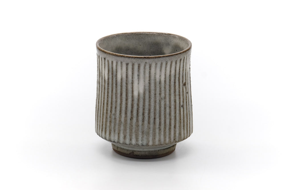 Japanese Teacup - Striped Grey Yunomi - 210ml