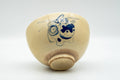 Japanese Matcha Bowl - Beige Blue Cat Kyo-yaki Chawan - 350ml - Tezumi