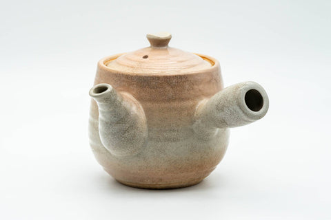 Japanese Kyusu - Beige Pink Spiraling Hagi-yaki Do-ake Teapot - 340ml - Tezumi
