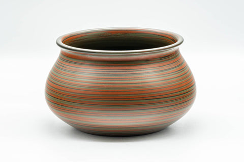 Japanese Kensui - Green and Red Nerikomi Tokoname-yaki Water Bowl - 600ml - Tezumi