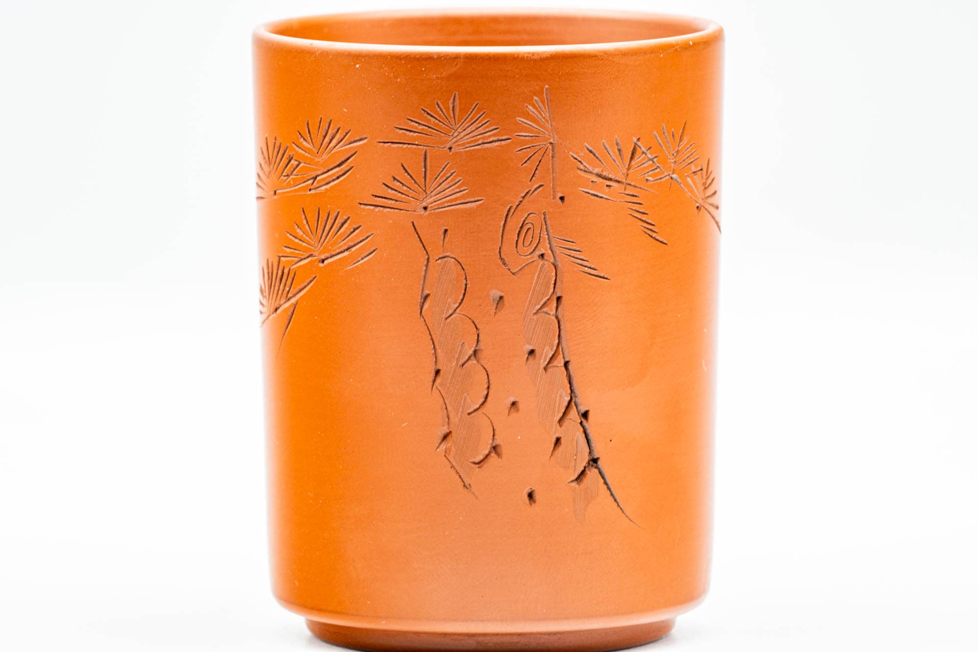 Japanese Teacup - Engraved Long Grass Tokoname-yaki Yunomi - 130ml