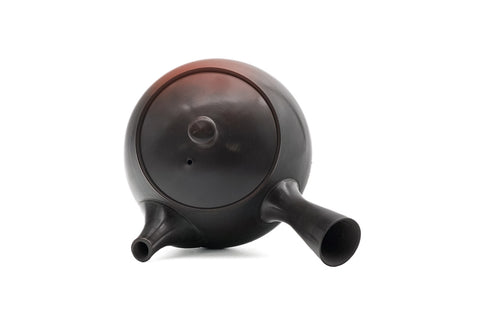 Polished Black Red Yōhen Tokoname Teapot - 180ml