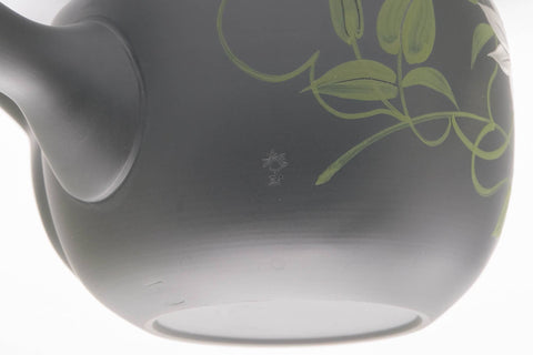 Japanese Kyusu - Floral Green Ryokudei Tokoname-yaki Mesh Teapot - 400ml