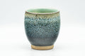 Tezumi — Japanese Teacup - Blue Green Hare's Fur Glazed Yunomi - 140ml — front view from another angle