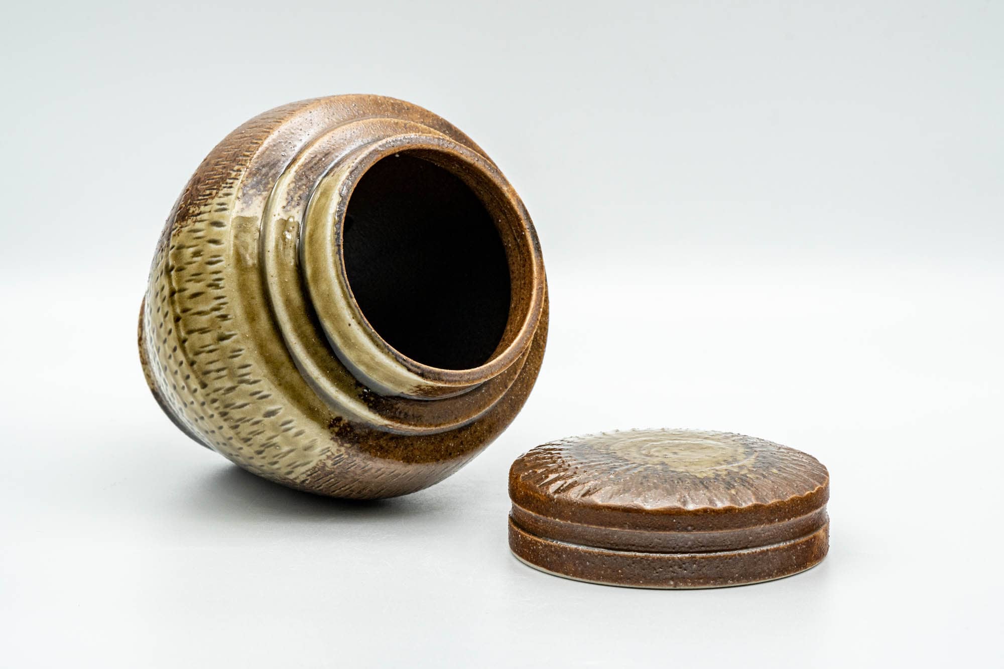 Japanese Chatsubo - 茶壺 Ash Glazed Shigaraki-yaki Tea Canister - 350ml - Tezumi