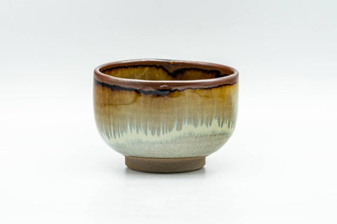 Japanese Teacup - Beige Brown Drip-Glazed Yunomi - 90ml