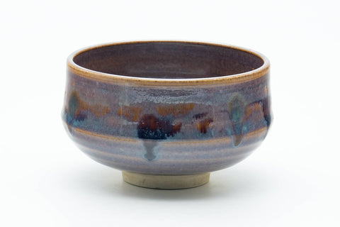 Japanese Matcha Bowl - Blue Purple Drip-Glazed Chawan - 300ml
