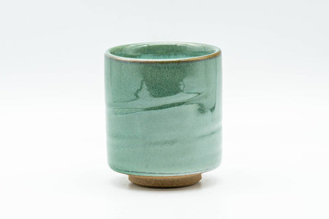 Japanese Teacups - Set of 4 Green Turquoise Tsutsu-gata Yunomi - 130ml