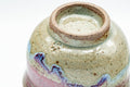 Japanese Teacups - Pair of Blue Purple Drip-Glazed Yunomi - 90ml - closeup of the underside showing the foot ring