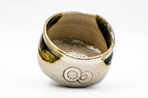 Japanese Matcha Bowl - 中島春草 Shunsō Nakajima - 東窯 Higashi Kiln - Ao-Oribe Akazu-yaki Chawan - 300ml