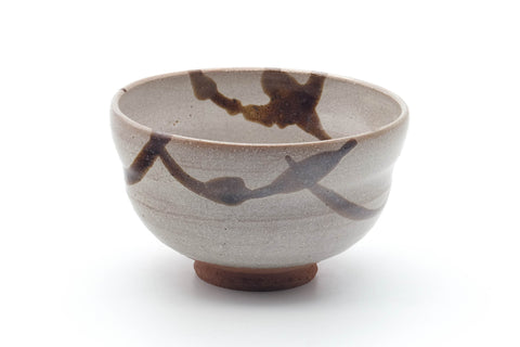 Japanese Matcha Bowl - Beige Brown Drip-Glazed Chawan - 350ml