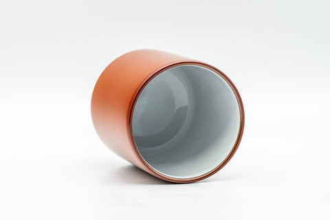 Japanese Teacup - Zuisen Hida - Floral Engraved White Inner-Glazed Tokoname-yaki Yunomi - 160ml