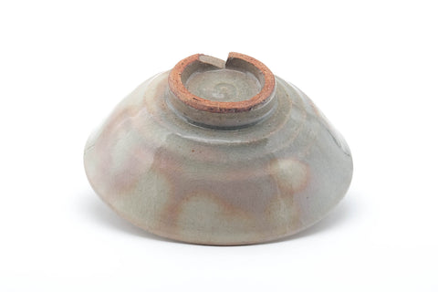 Tezumi — Japanese Matcha Bowl - Grey Pink Gohonte Glazed Hagi-yaki Summer Chawan - 300ml — top-down view of the interior