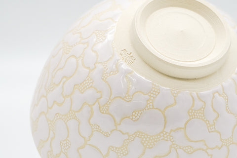 White Sennari Gourds Kiyomizu-yaki Chawan