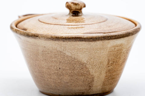 Japanese Houhin - Weathered Beige Glazed Hagi-yaki Handleless Teapot - 100ml