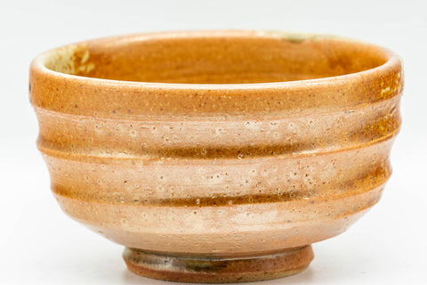 Tezumi — Japanese Matcha Bowl - Ash Green Glazed Shigaraki-yaki Chawan - 300ml — inverted showing the foot ring