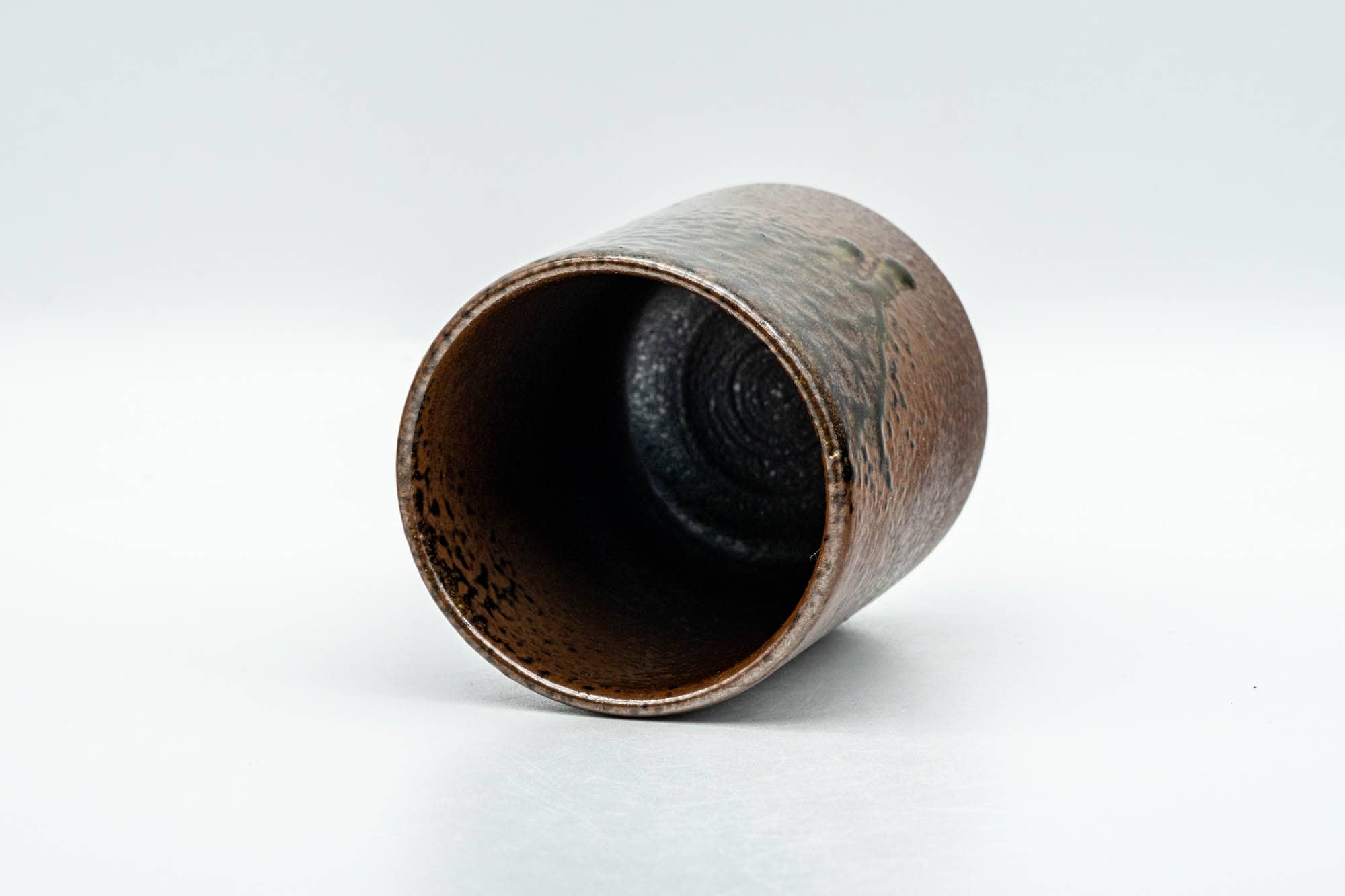 Japanese Teacup - Ash Green Drip-Glazed Shigaraki-yaki Yunomi - 160ml - Tezumi