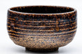 Tezumi — Japanese Matcha Bowl - Brown Speckled Spiraling Earthy Chawan - 300ml — tipped to show the interior