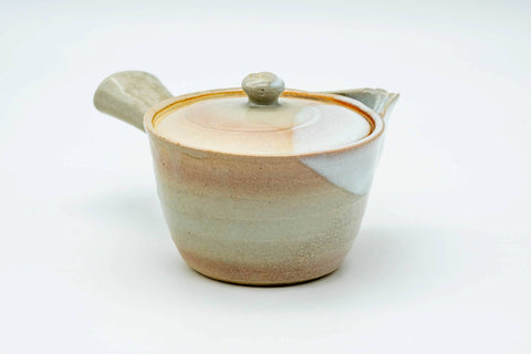 Japanese Kyusu - Beige White Glazed Hagi-yaki Do-ake Teapot - 220ml