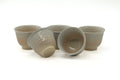 Tezumi — Japanese Tea Set - Classic Hagi Kyusu Teapot with 5 Yunomi Teacups — the cups viewed from above