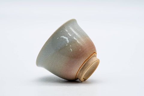 Japanese Teacup - 天鵬山 Tsubaki Kiln - Beige Pink Glazed Hagi-yaki Yunomi - 75ml