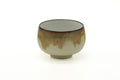Tezumi — Japanese Teacup - White Yellow Brown Drip-glazed Yunomi - 175ml — front view from another angle