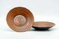 Japanese Chataku - Pair of Textured Wood Lacquer Tea Saucers - Tezumi