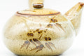 Japanese Kyusu - Bamboo Green Speckled Glazed Ceramic Filter Teapot - 300ml - angled view
