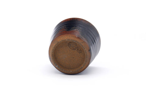 Japanese Teacup - Black Brown Glazed Yunomi - 75ml