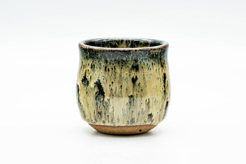 Japanese Teacup - Beige Hare's Fur Drip-Glazed Ushirode Yunomi - 90ml