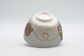Tezumi — Japanese Matcha Bowl - Decorated Geometric Ornaments Kyo-yaki Chawan - 250ml — inverted showing the foot ring