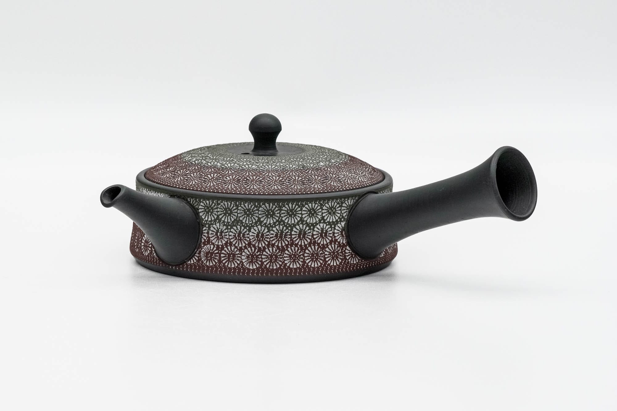 Japanese Kyusu - 磯部輝之 Teruyuki Isobe - Floral Mishima Kokudei Tokoname-yaki Teapot - 200ml