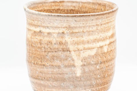 Japanese Teacup - Beige Drip-Glazed Hagi-yaki Yunomi with Wooden Box - 280ml