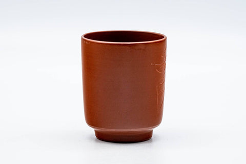 Japanese Teacups - Pair of Smooth Red Shudei Tokoname-yaki Yunomi