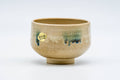 Tezumi — Japanese Matcha Bowl - Tiny Beige Green Hare's Fur Glazed Kiyomizu-yaki Chawan - 100ml — front view from another angle