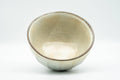 Tezumi — Japanese Matcha Bowl - Milky White Glazed Faceted Chawan - 250ml — three-quarter view