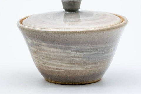 Japanese Houhin - 朝日焼 Asahi-yaki - Grey Hakeme Glazed Handleless Teapot - 100ml