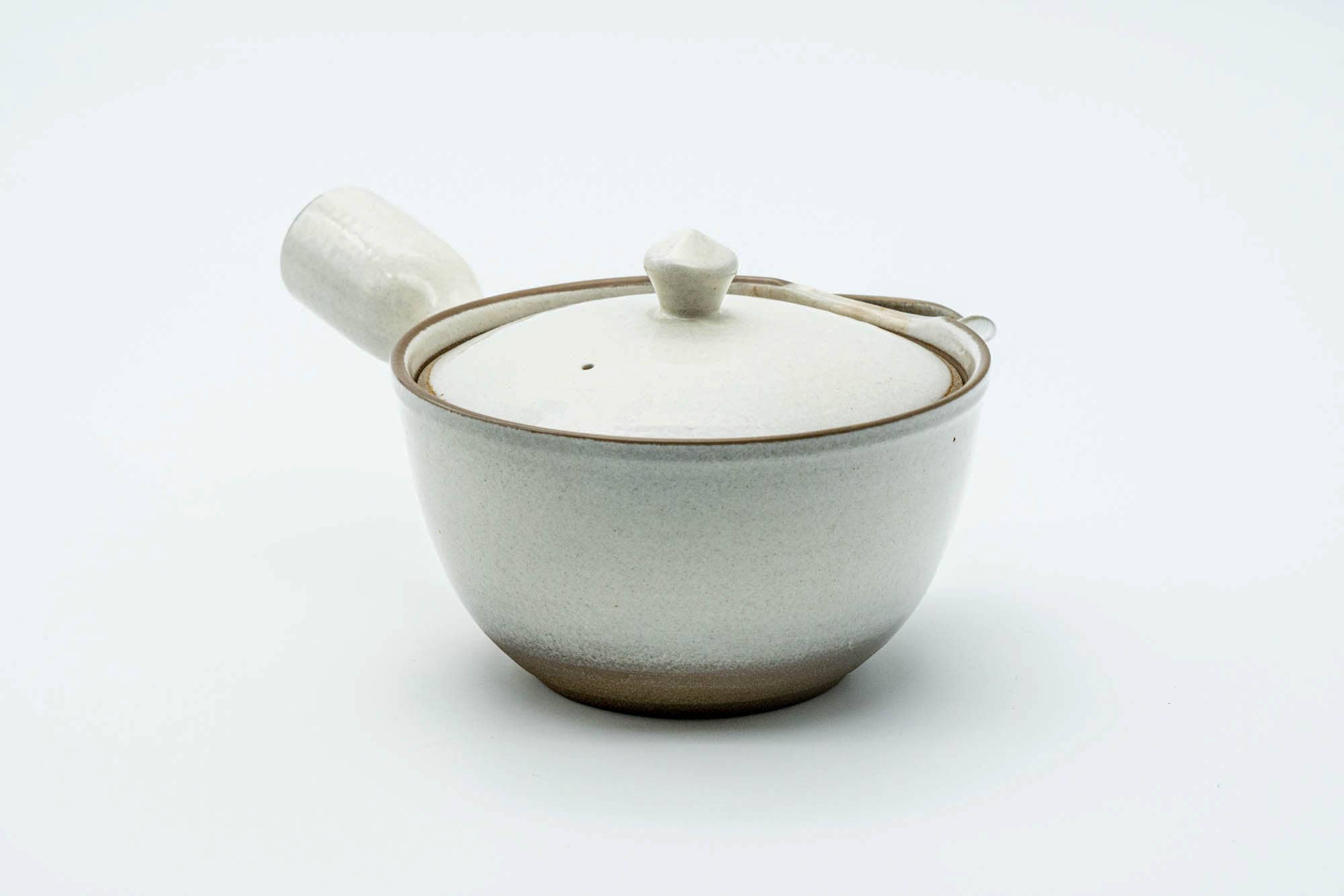 Japanese Kyusu - White Glazed Ceramic Filter Teapot - 340ml