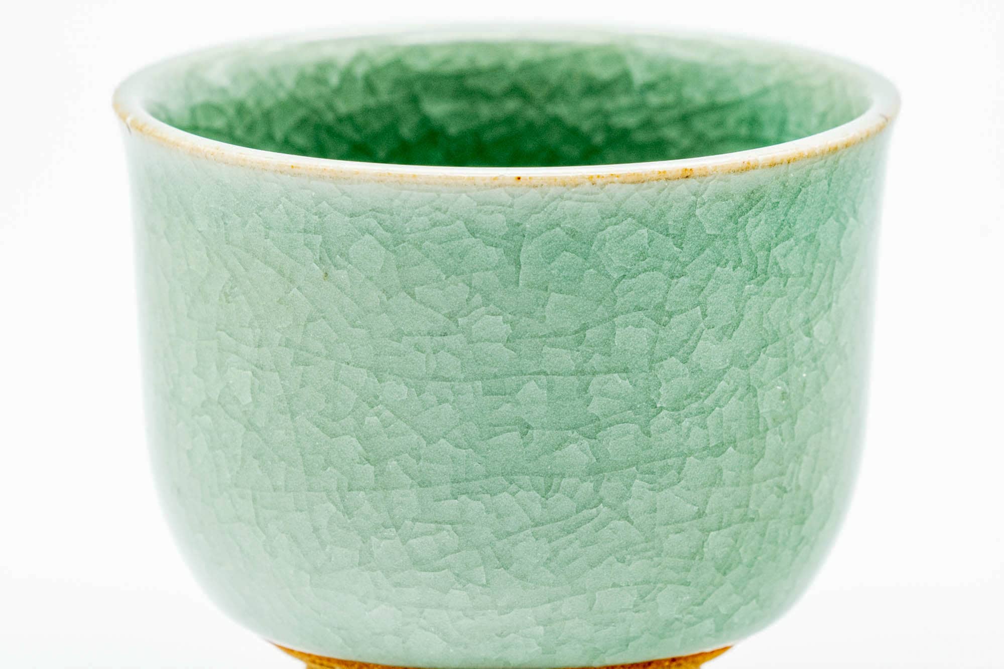 Japanese Teacup - Green Celadon Snowflake Glazed Yunomi - 130ml