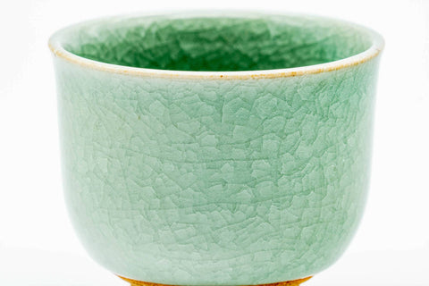 Close-up of the celadon glaze, showing its snowflake-like crackle pattern.