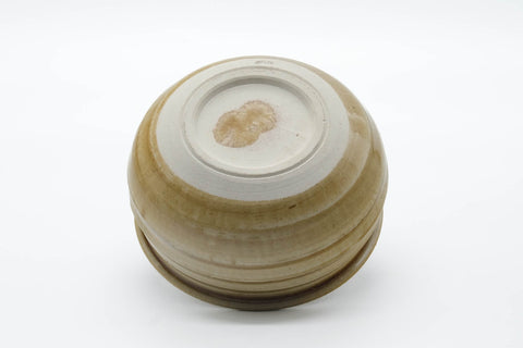 Japanese Kensui - Spiraling Yellow Glazed Seto-yaki Water Bowl - 640ml