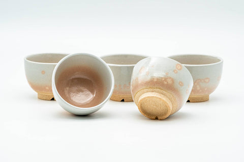 Japanese Tea Set - 天鵬山 Tsubaki Kiln - Hagi-yaki Kyusu Teapot with 5 Yunomi Teacups