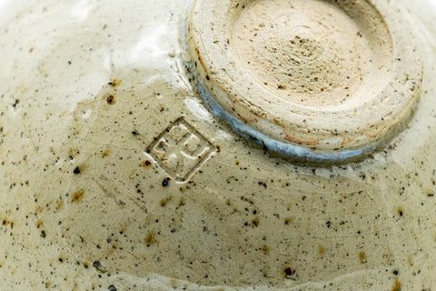 Japanese Matcha Bowl - Beige Brown Speckled Wan-nari Chawan - 250ml