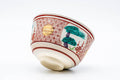 Underside of the chawan with painted decoration and a spiralled foot