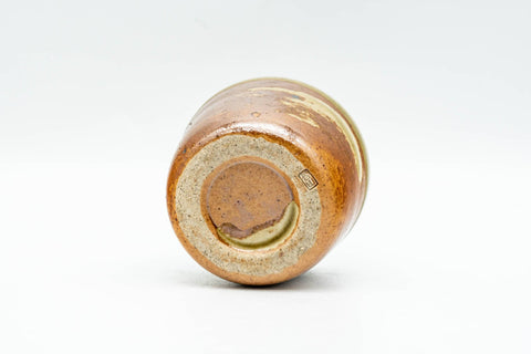 Japanese Teacup - Orange Green Glazed Guinomi - 35ml